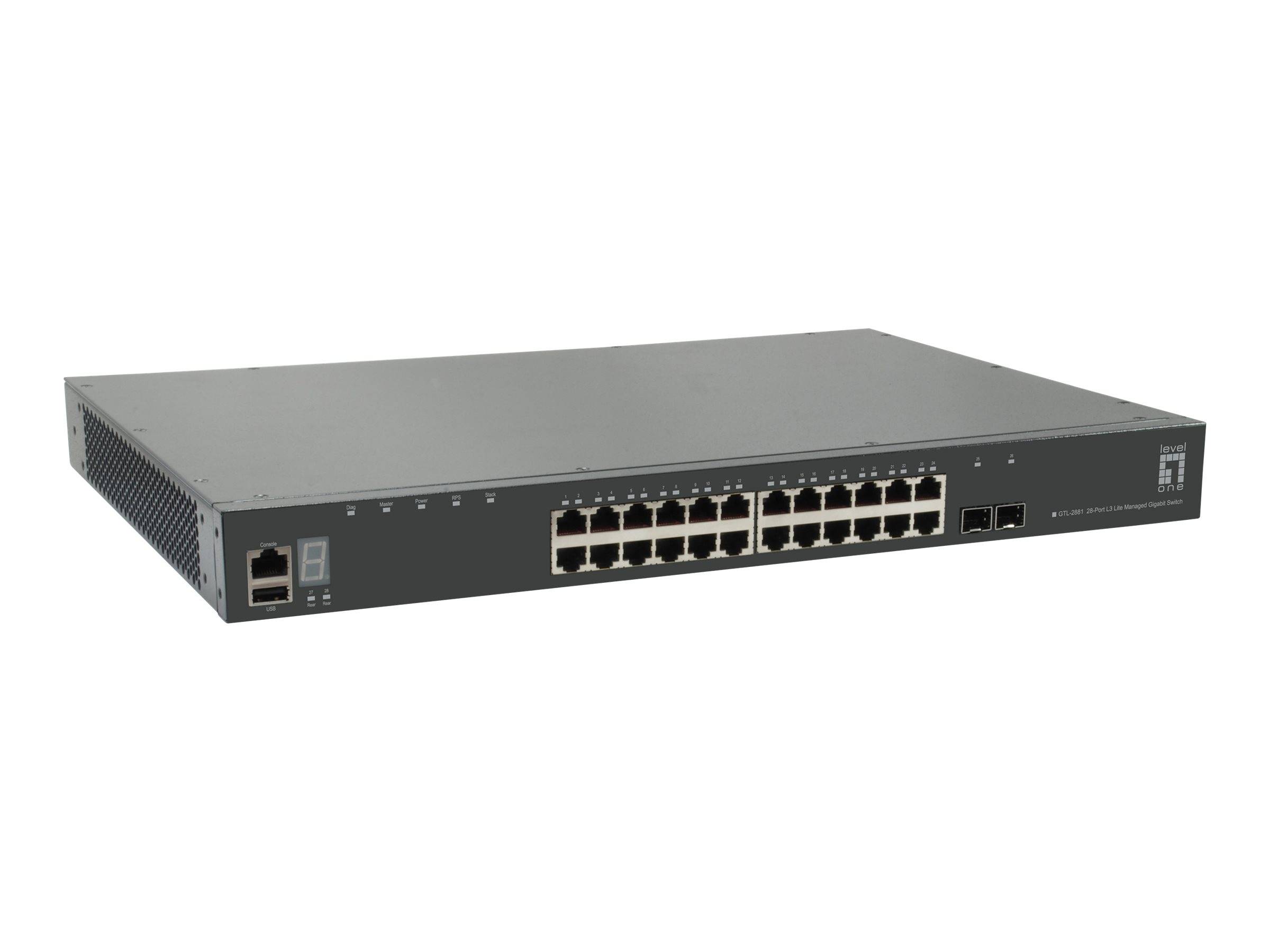 LevelOne Switch 28x GE GTL-2881 1xGE 2x10GSFP+19 - GTL-2881
