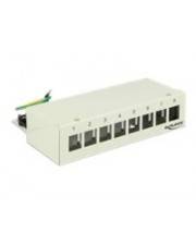 DELOCK Patchpanel 8 Keystone Ports Metall grau
