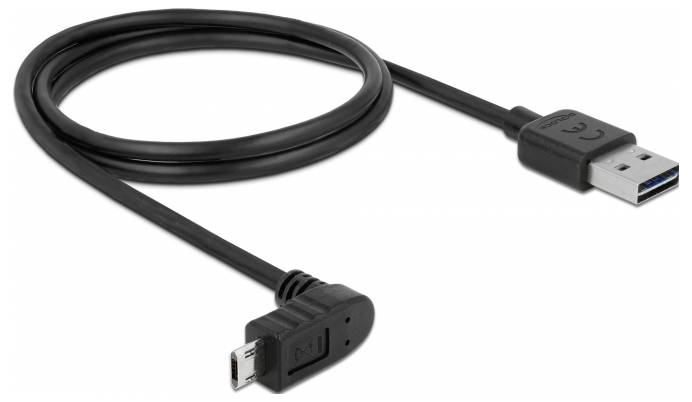 DELOCK USB Kabel A -> Micro-B St/St 1.00m 90°gew. Eas - 83848