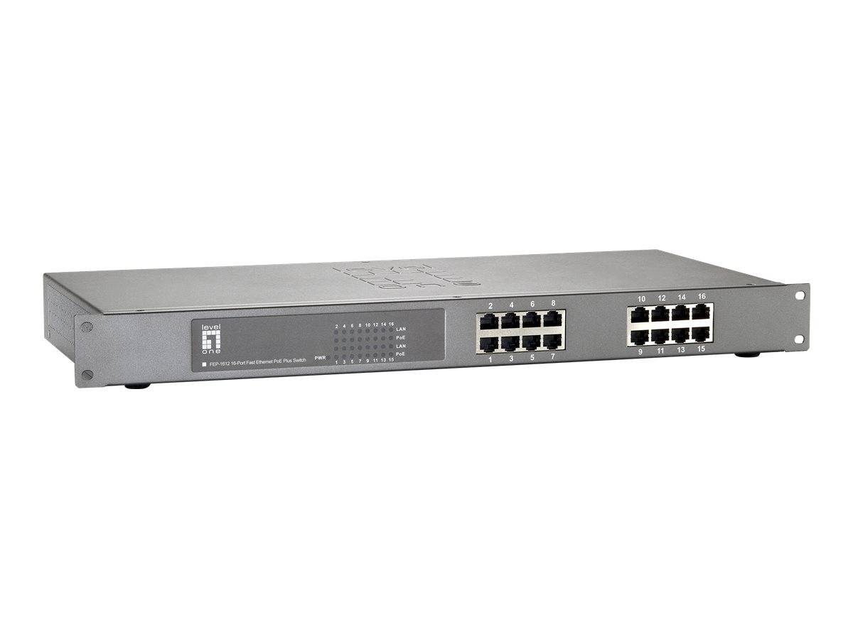 LevelOne Switch 16x FE FEP-1612W120 19 120W 16xPoE+ - FEP-1612W120