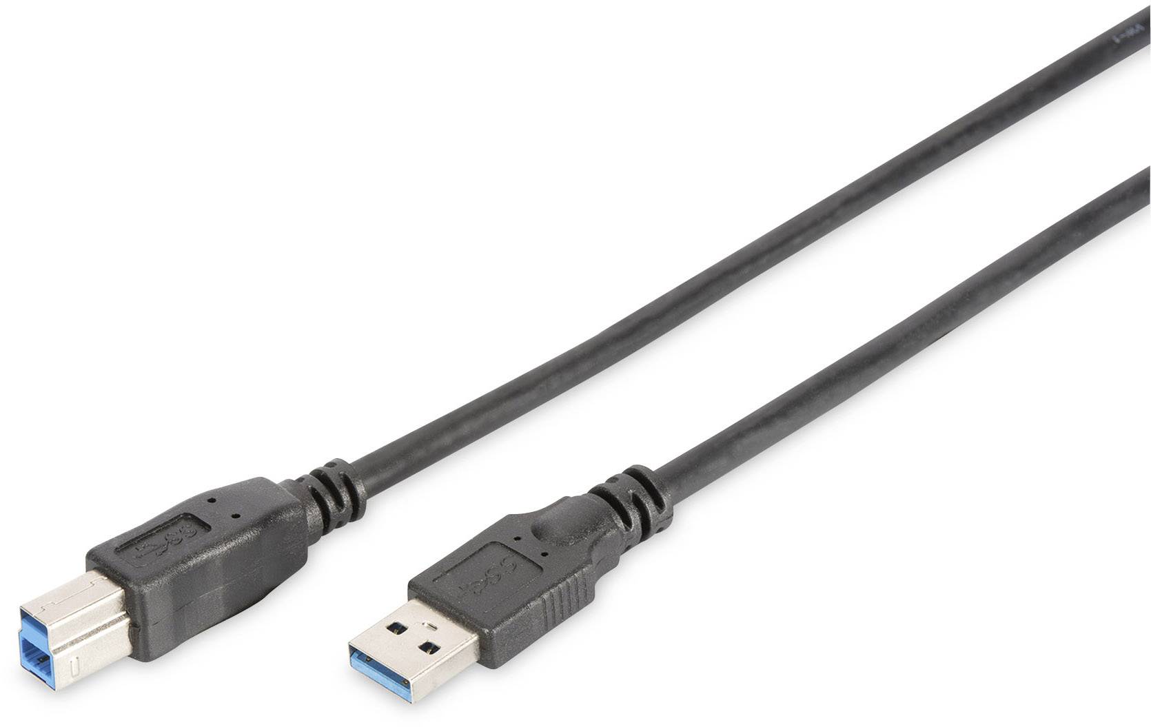 DIGITUS USB 3.0 Anschlusskabel Typ A -B St/St 1.8m, sw - DB-300115-018-S