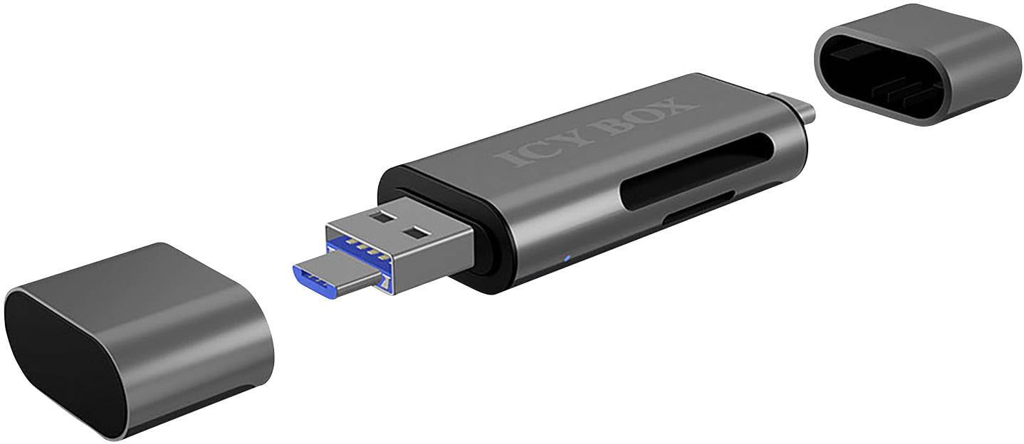 Adapter IcyBox ext. Kartenleser USB/microUSB/USB-C > SD/mSD retail