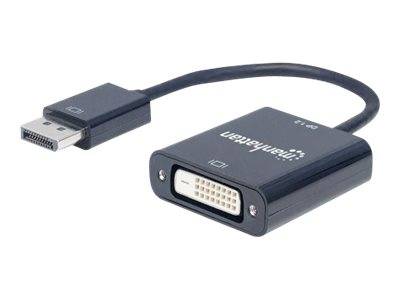0766623152228 - DisplayPort 12a to DVI-D 24+1 Adapter Cable 1080p@60Hz 23cm Male to Female Active Compatible with DVD-D Black Three Year Warranty Polybag - Videoadapter - DisplayPort zu DVI-D - 23 cm