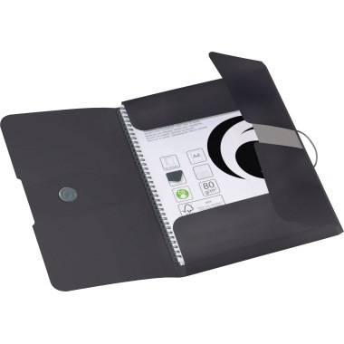 Herlitz Gummizugmappe A4 PP opak schwarz - 11205986