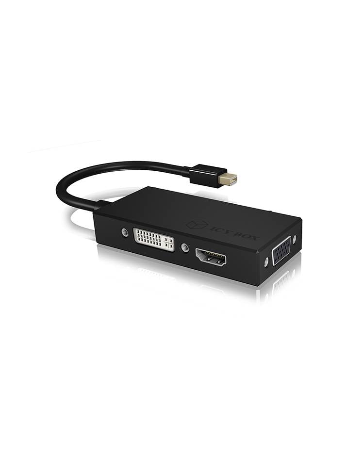 Adapter IcyBox 3in1 Mini DisplayPort St. -> 1x VGA/HDMI/ Bu. retail - IB-AC1032