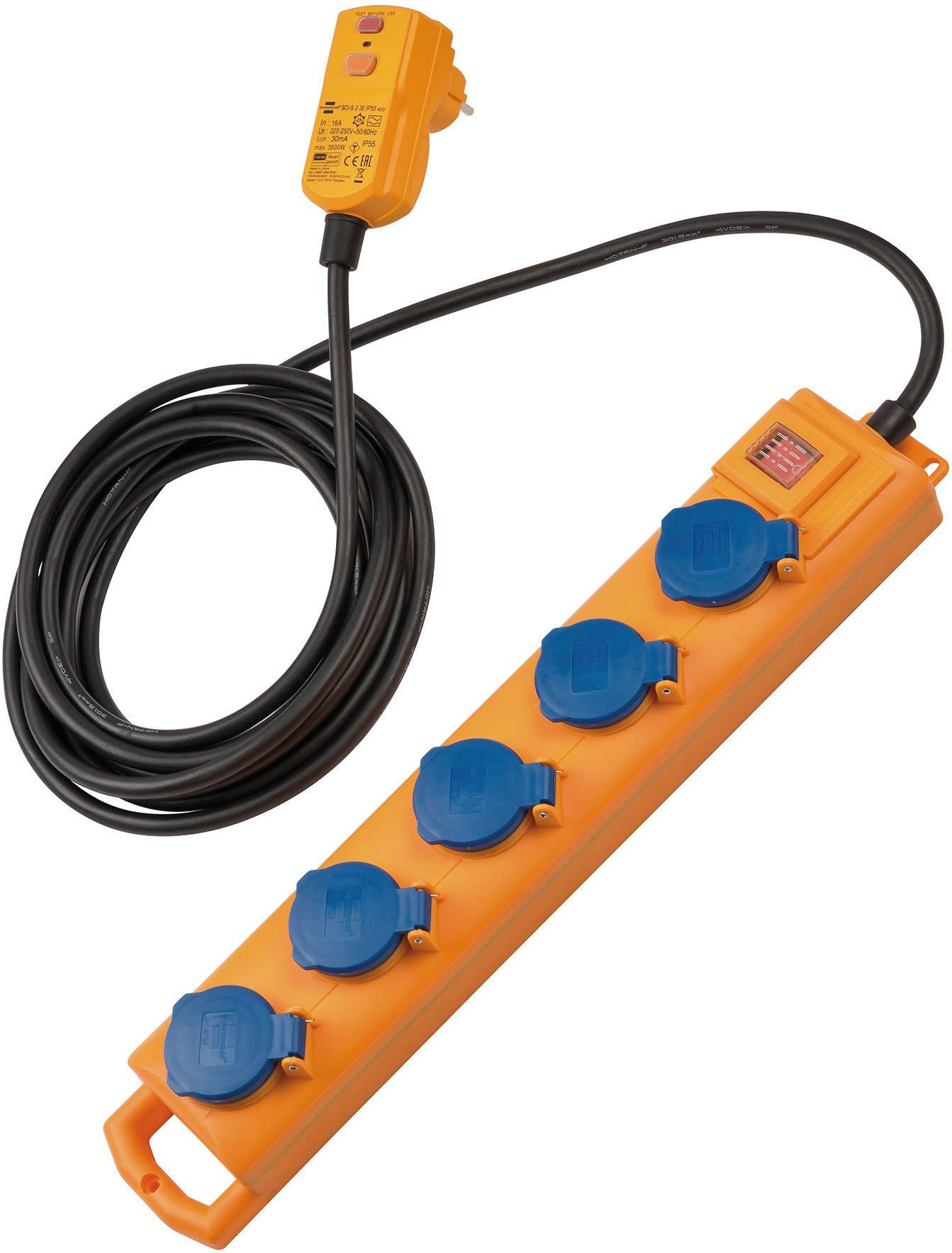 Brennenstuhl Steckdosenl. Super-Solid SL544 5-x 5m FI IP54 Steckdosenleisten