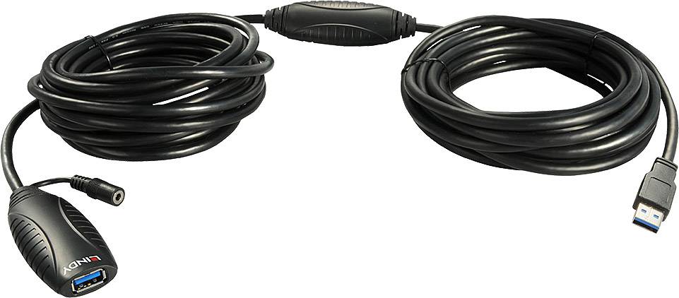 4002888430999 - LINDY USB-Kabel USB-A Buchse USB-A Stecker 1500 m Schwarz Aktiv mit Signalverstärkung 43099