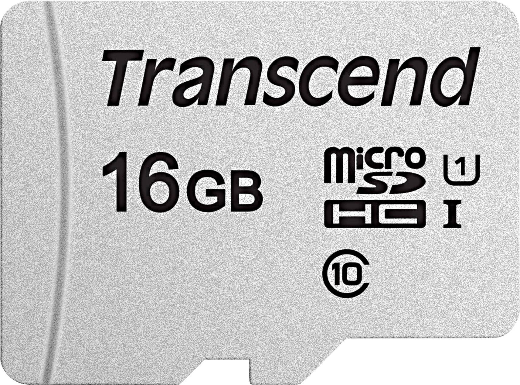 SD microSD Card 16GB Transcend SDHC USD300S (ohne Adapter) - TS16GUSD300S