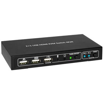 Techly KVM Switch USB, HDMI, 4K, 2 Wege Switche