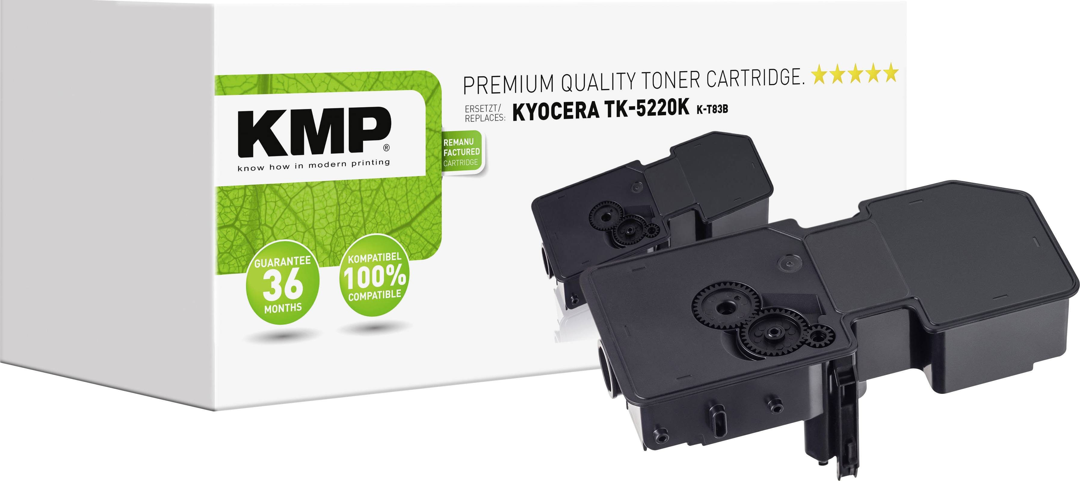 KMP Toner Kyocera TK-5220K/TK5220K black 1200 S. K-T83B remanufactured Toner Kyocera