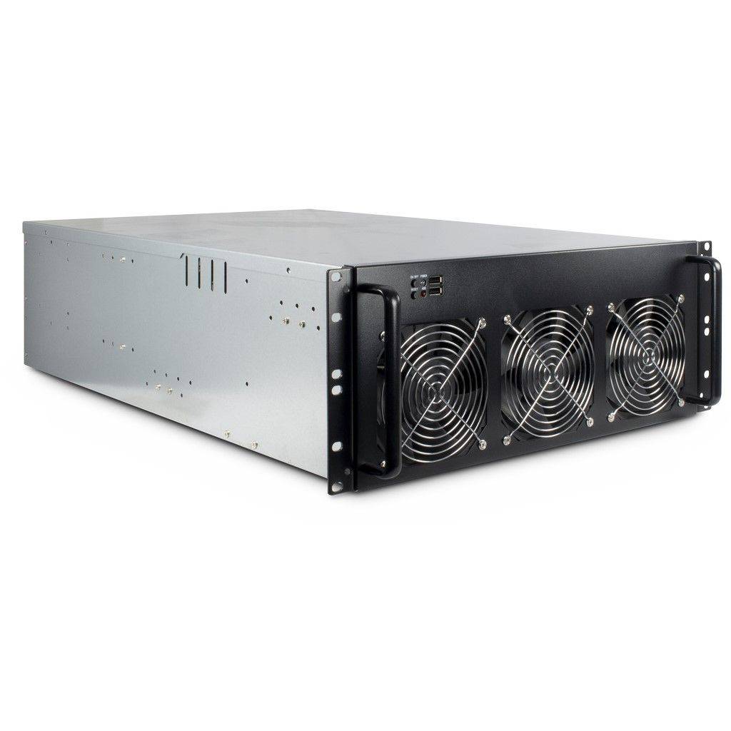 Inter-Tech Mining-Rack 4W2 4HE 6 x 120 mm Lüfter