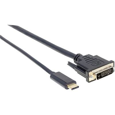 0766623152457 - USB-C to DVI-D Cable 1080p@60Hz 2m Male to Female Black Compatible with DVD-D Three Year Warranty Polybag - Video-Adapterkabel - USB-C zu DVI-D - 2 m