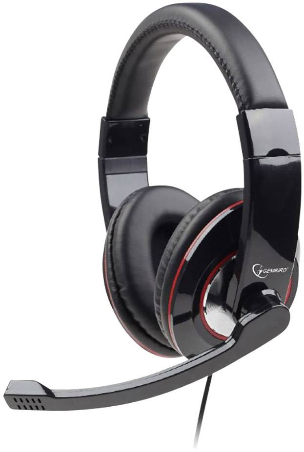 gembird Headset stereo schwarz/rot USB - MHS-U-001