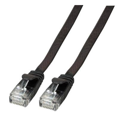 EFB RJ45 Flachpatchkabel U/UTP, Cat.6A, PVC, 0.25m, schwarz