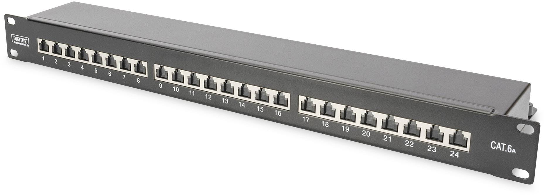DIGITUS Patchpanel 1HE 24-Port Cat6a geschirmt schwarz