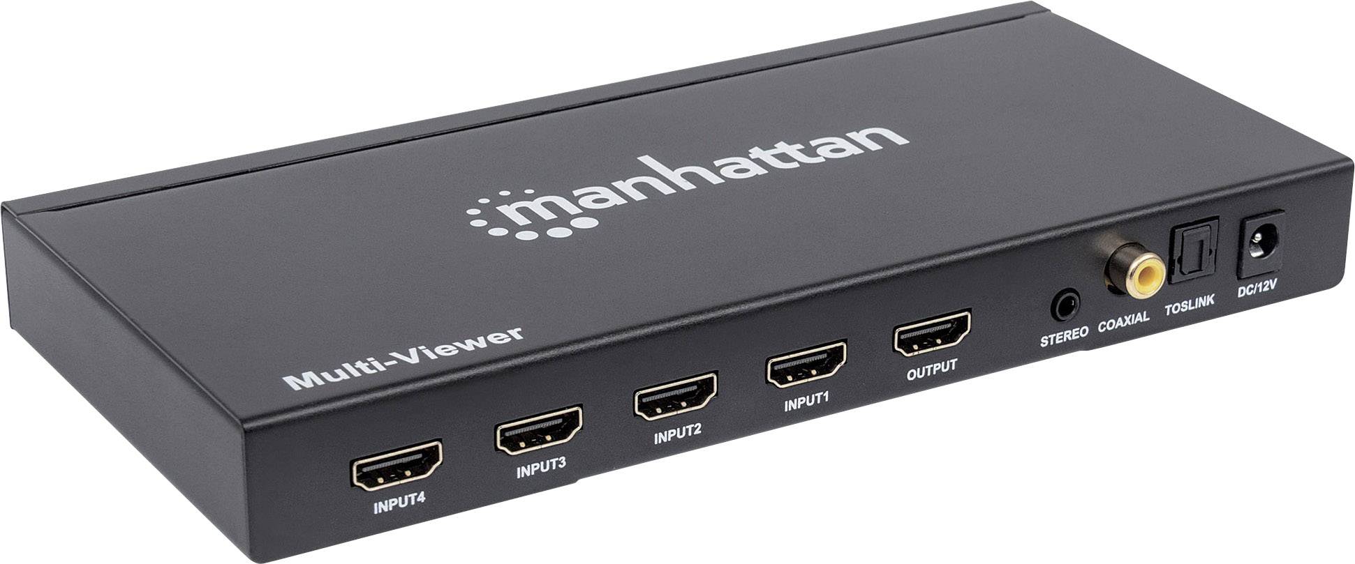 0766623207881 - 1080p 4-Port HDMI Multiviewer Switch Switch with Four Inputs on One Display Video Bandwidth Amplifier Remote Control Black Three Year Warranty Box - Video Audio-Schalter - 4 Anschlüsse