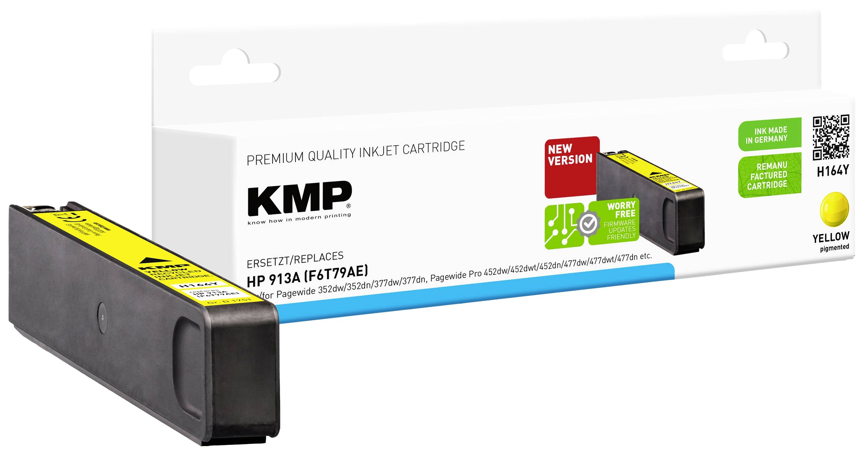 KMP Patrone HP 913A (F6T79AE) yellow 3000 S. Hybrid-Chip refilled - 1751,4009