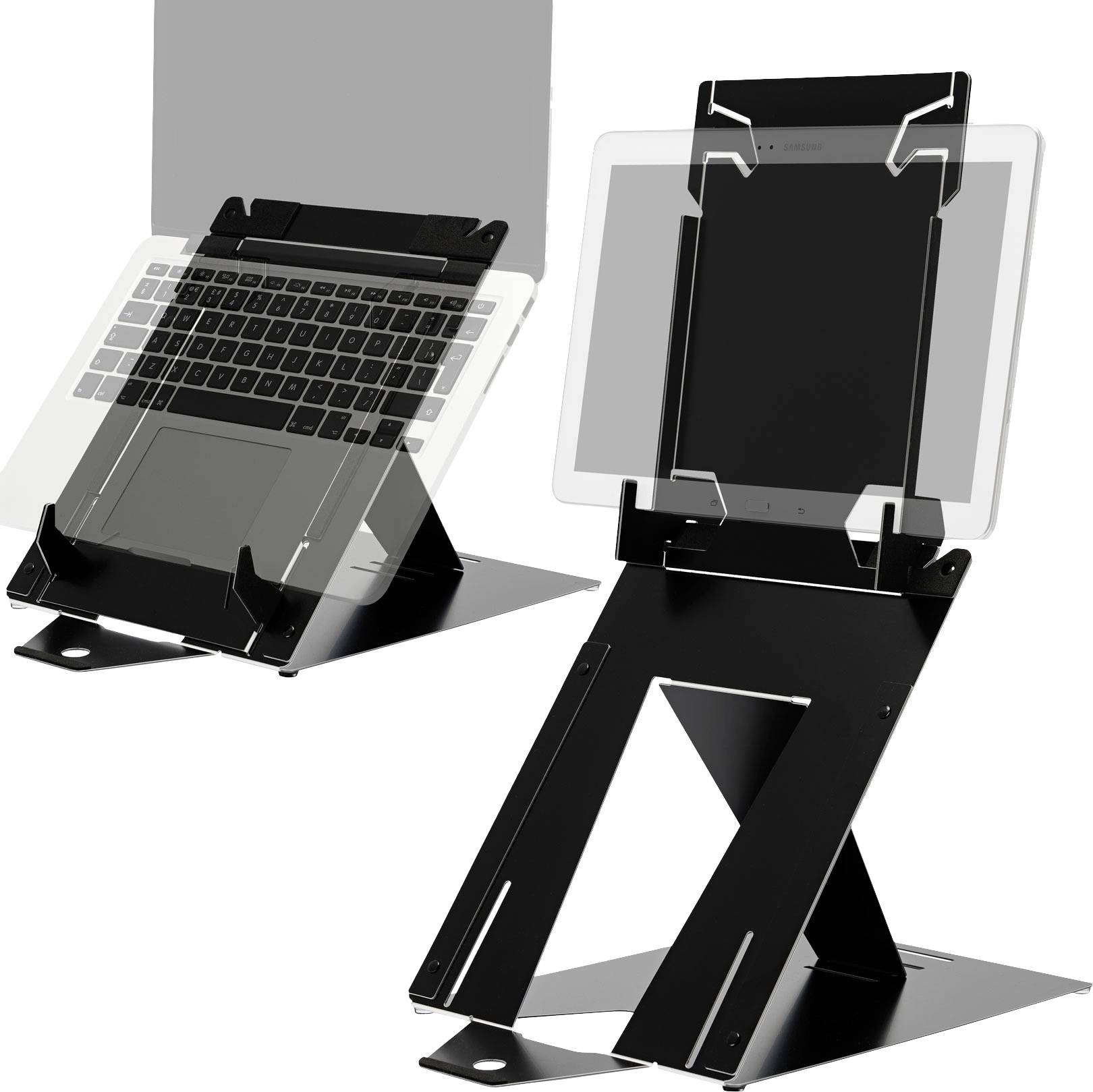 8719274491156 - Laptopständer R-Go Riser Duo Tablet- und Laptop-Ständer in 1 ergonomisch faltbarer und einstellbarer Ständer schwarz 8719274491156 - Laptopständer R-Go Riser Duo Tablet- und Laptop-Ständer in 1 ergonomisch faltbarer und einstellbarer Ständer schwarz