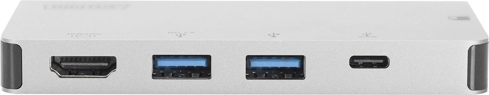 DIGITUS Dockingstation USB3.0/C 6Port Travel Dock 4K silber - DA-70867