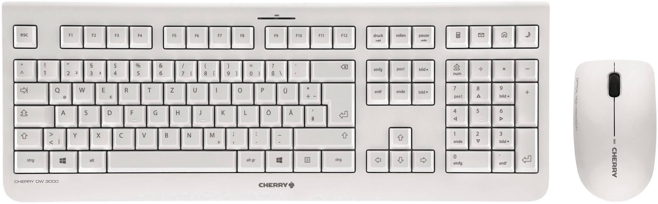 CHERRY TAS Desktop-Set DW 3000 Wireless DE-Layout weiß/grau