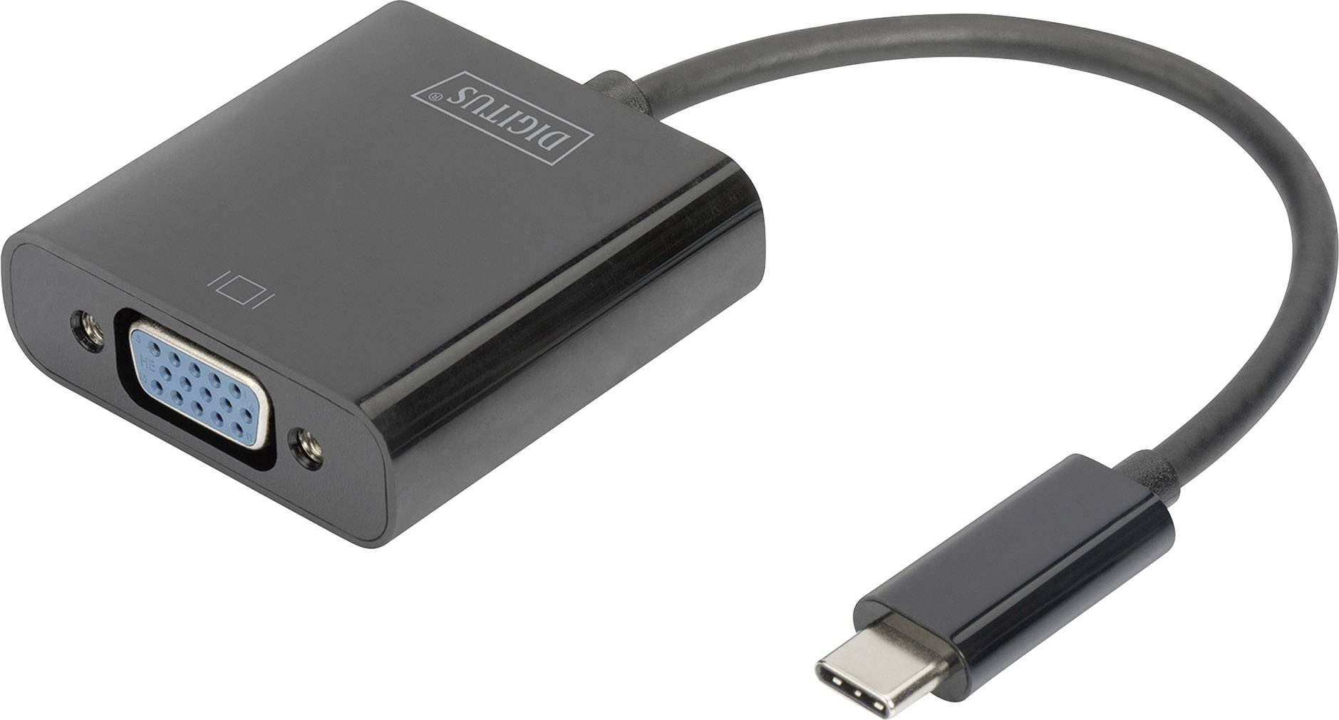 DIGITUS Adapter USB3.0/C -> VGA 19.5cm schwarz - DA-70853