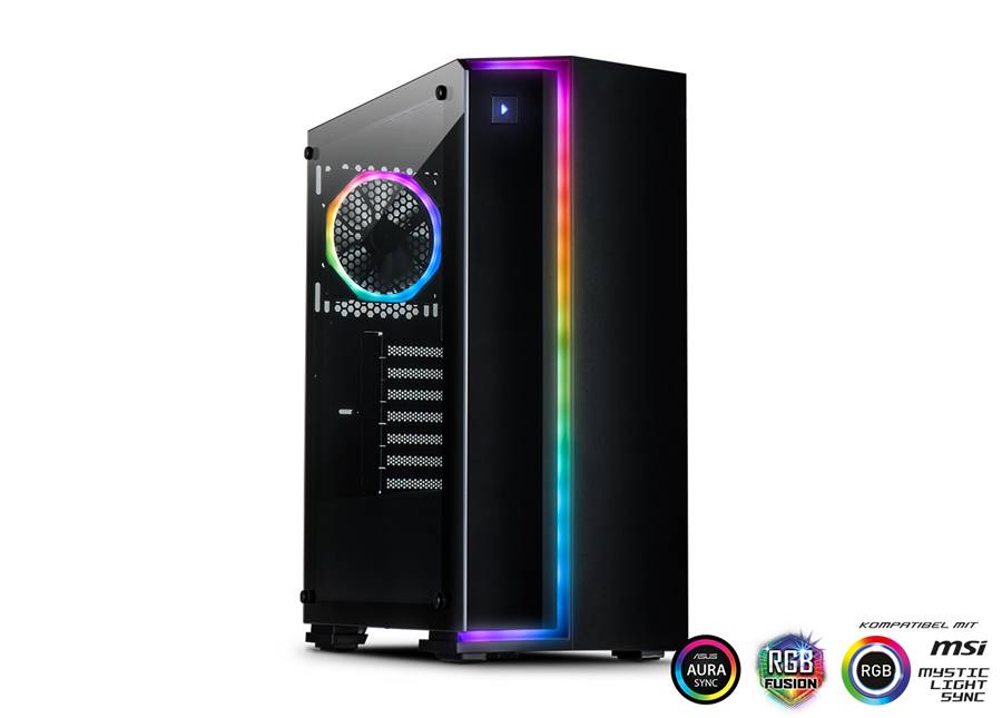 Inter-Tech Geh S-3906 Renegade 1x120mm RGB-Lüfter Gehäuse