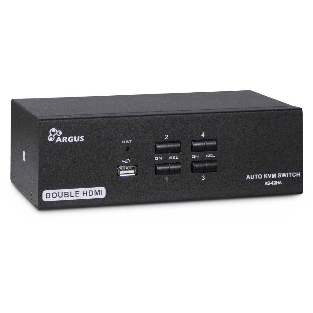 Inter-Tech KVM Switch AS-42HA HDMI, 4 Port, Metall KVM