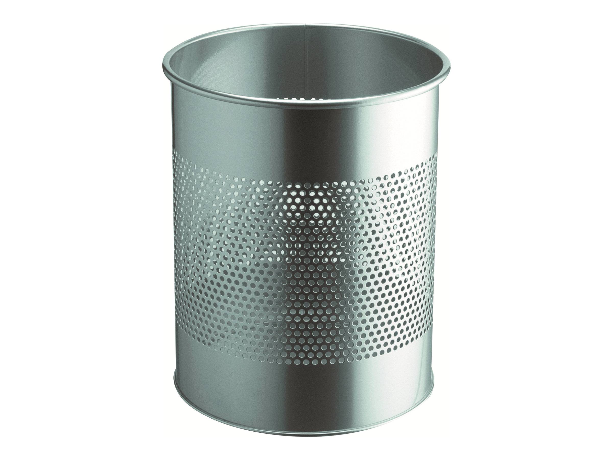 DURABLE Papierkorb Metall rund 15L Perforation 165mm 331023 (BILD1)