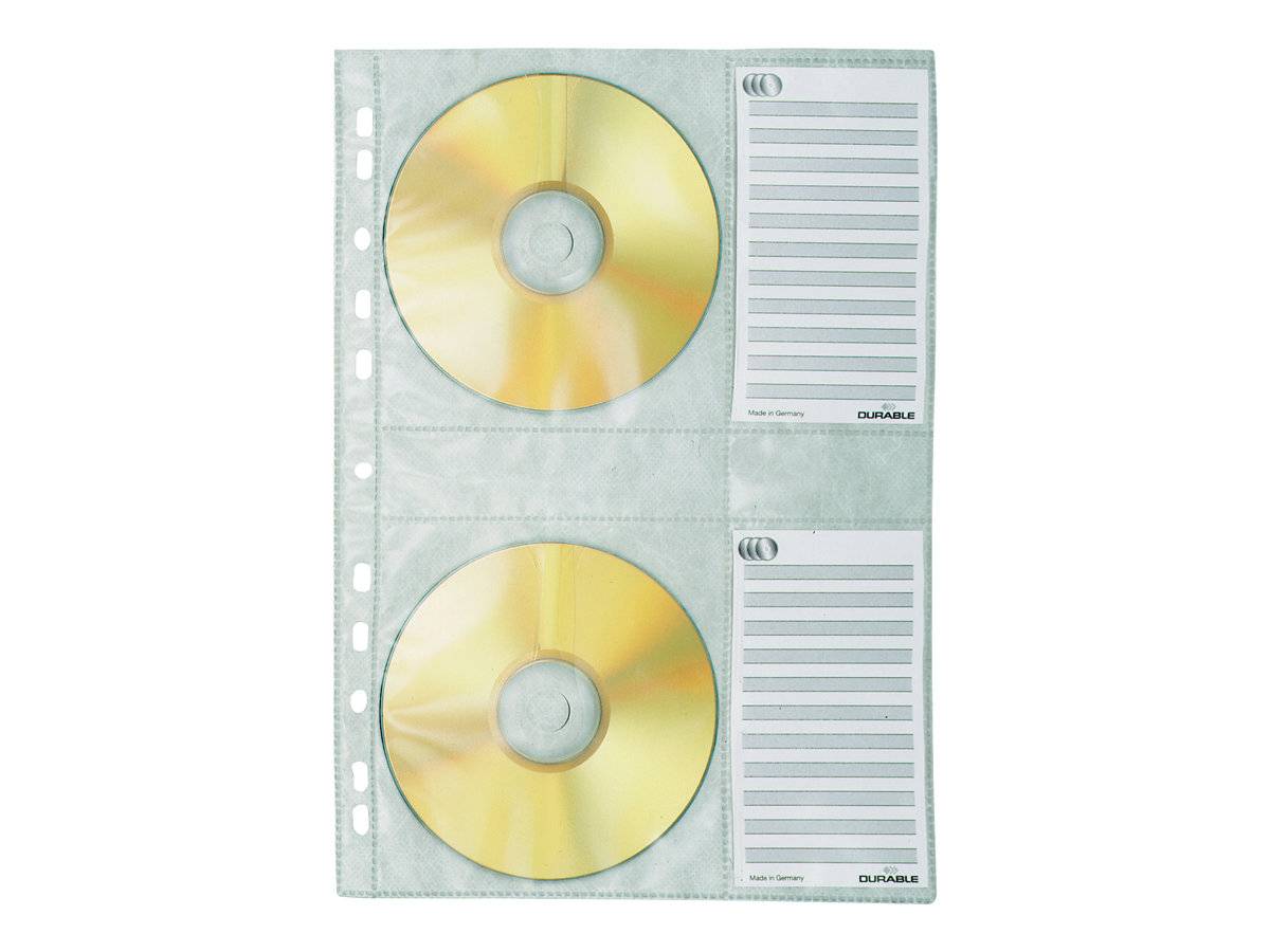 DURABLE 4erCD/DVD-Hülle A4 mit Schutzvlies 5er Btl. transp - 522219