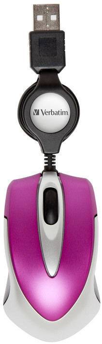 Verbatim USB Maus Go Mini Optical Travel hot pink retail - 49021