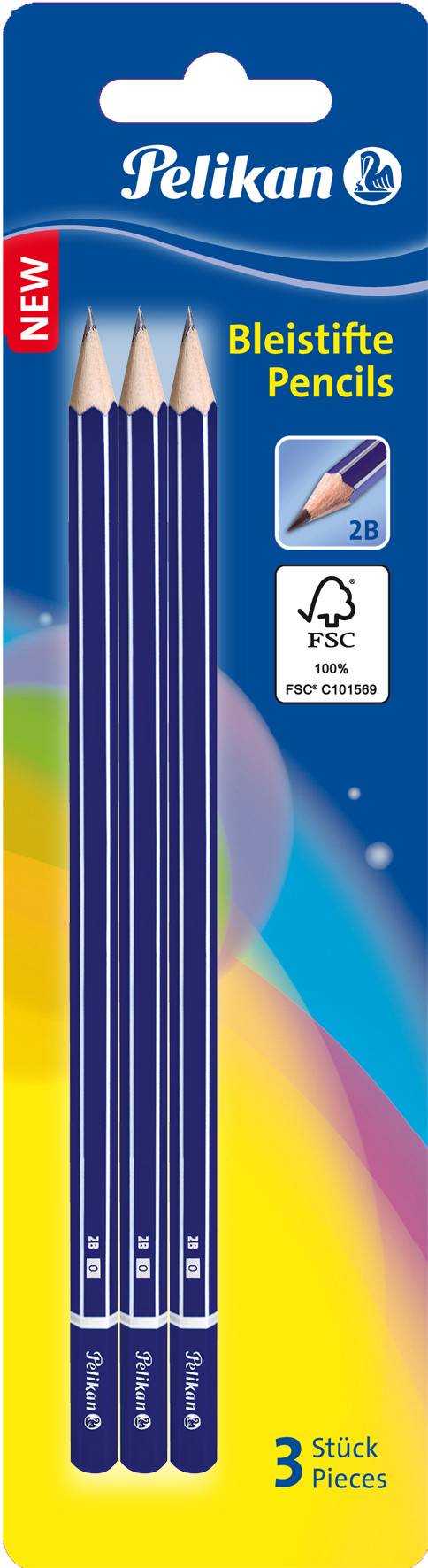 Pelikan Bleistifte GP2B/3/B Härtegrad 2B 3er Blister - 978783