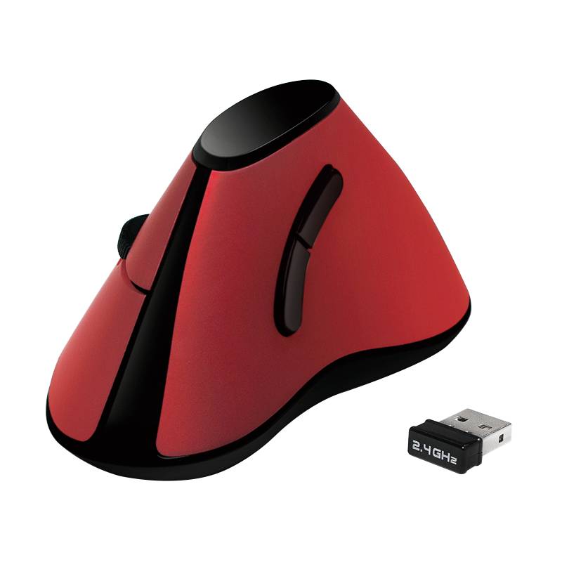 Logilink Maus, ergonomisch vertikal, Funk 2.4 GHz, rot - TI020