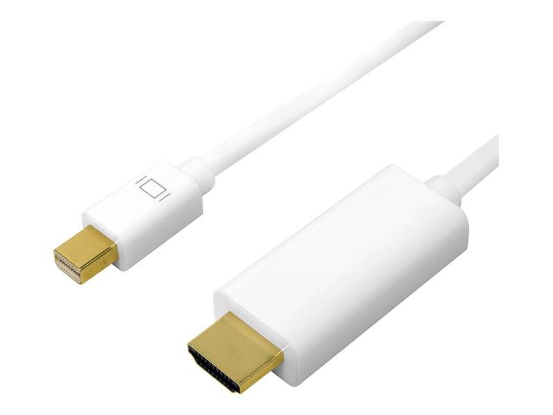 Logilink 4K Mini DisplayPort-Kabel DP 1.2 zu HDMI 1.4 2m wei - CV0123