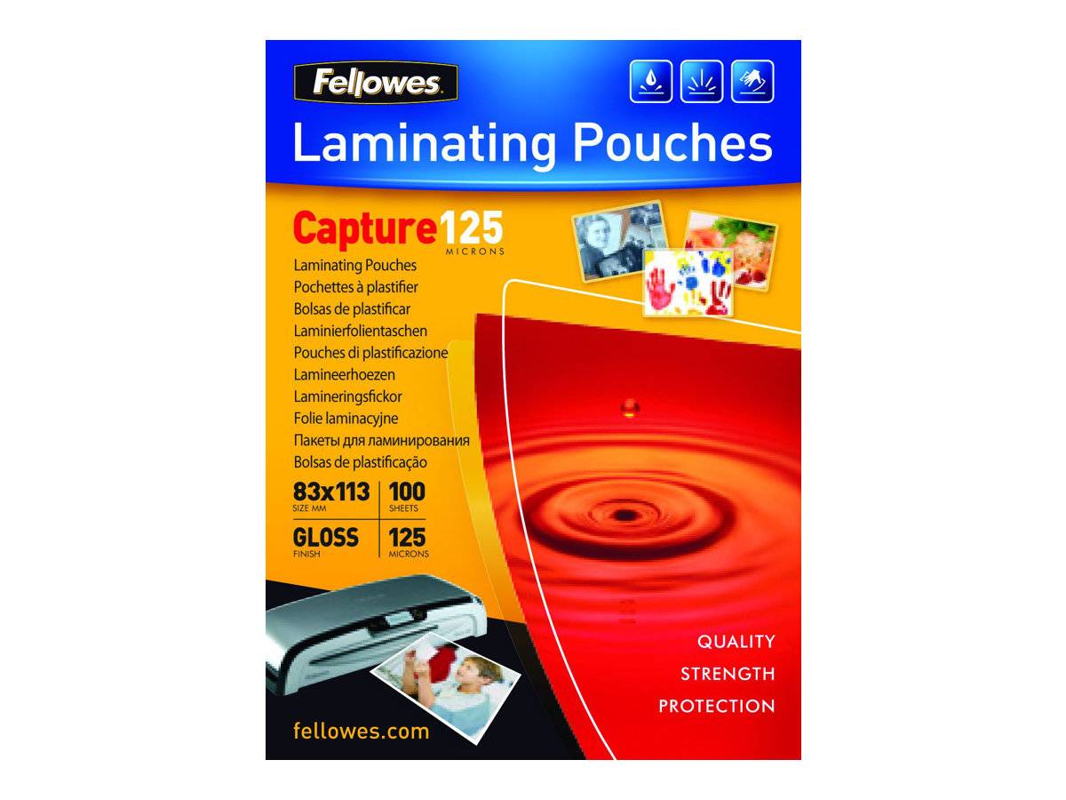 Fellowes Laminierfolie Capture 83x113 125Mikron glänzend 100 Laminierfolien