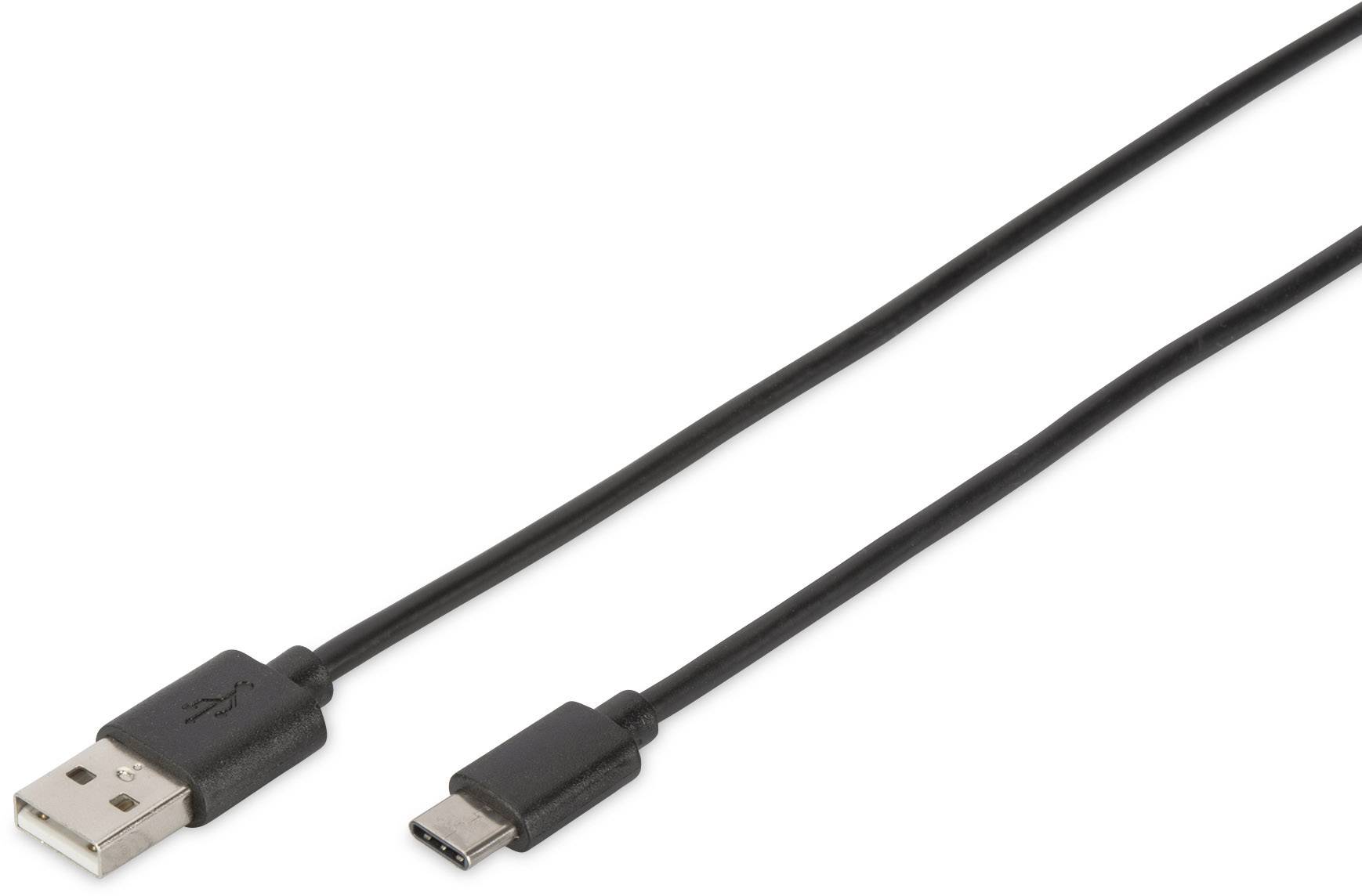 DIGITUS USB 2.0 Anschlusskabel Typ C -A St/St 1.8m, sw - DB-300136-018-S