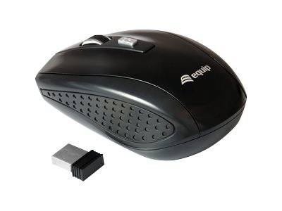 Equip Optische Maus kabellos USB Travel 4 Tasten R+L schwarz - 245104