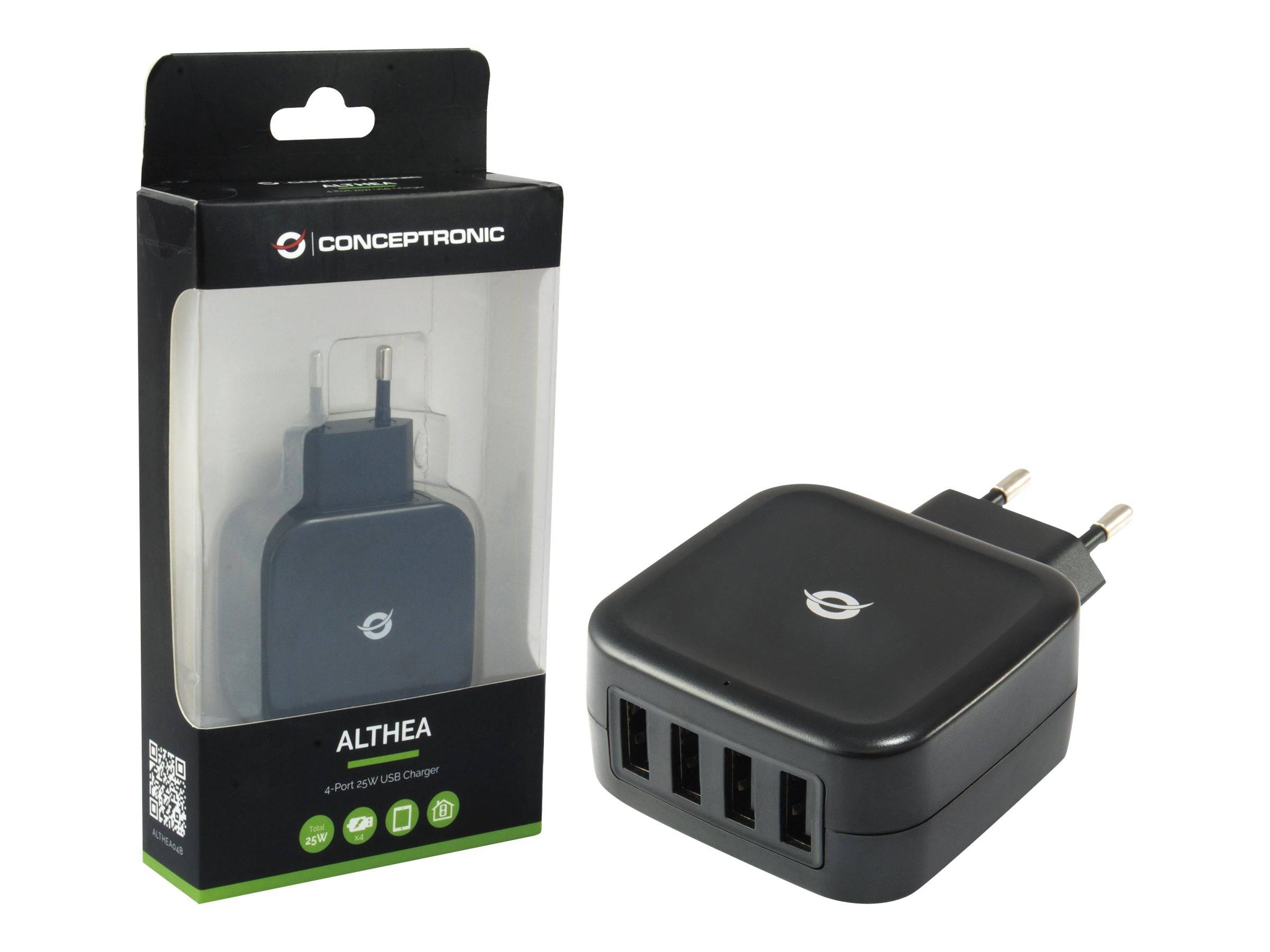 4015867209295 - CONCEPTRONIC Ladegerät 4Port 4xUSB-A 25W sw 4015867209295 - CONCEPTRONIC Ladegerät 4Port 4xUSB-A 25W sw