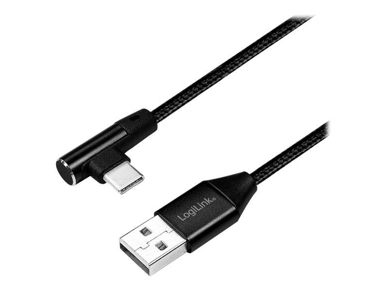 Logilink USB-Stecker USB 2.0 zu USB-C (90° gewinkelt) 0,3m - CU0137