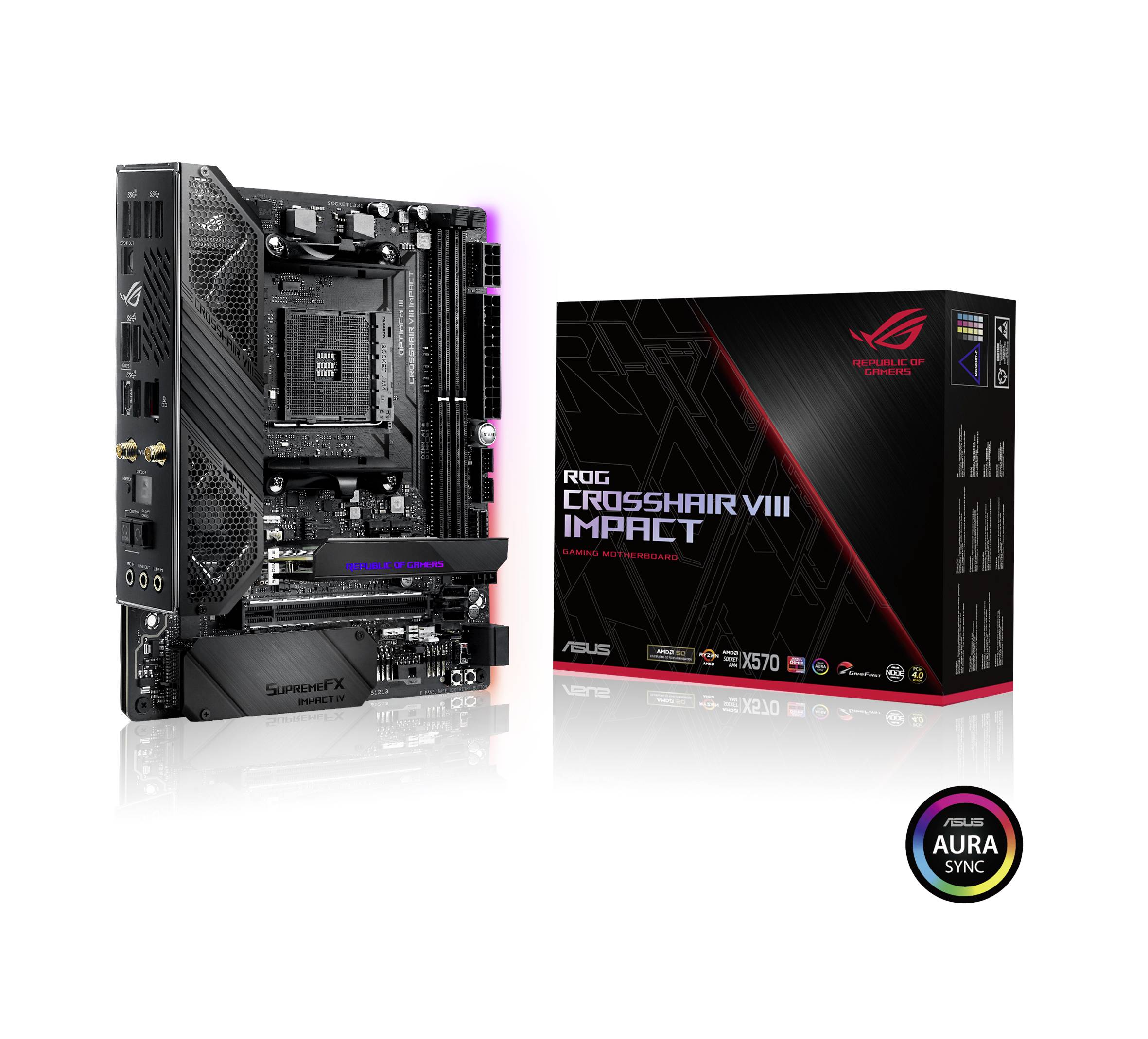 4718017372558 - ROG CROSSHAIR VIII IMPACT Mainboard Sockel (PC) AMD AM4 Formfaktor (Details) Mini-DTX Mainboard-Chipsatz AMD® X570 4718017372558 - ROG CROSSHAIR VIII IMPACT Mainboard Sockel (PC) AMD AM4 Formfaktor (Details) Mini-DTX Mainboard-Chipsatz AMD® X570