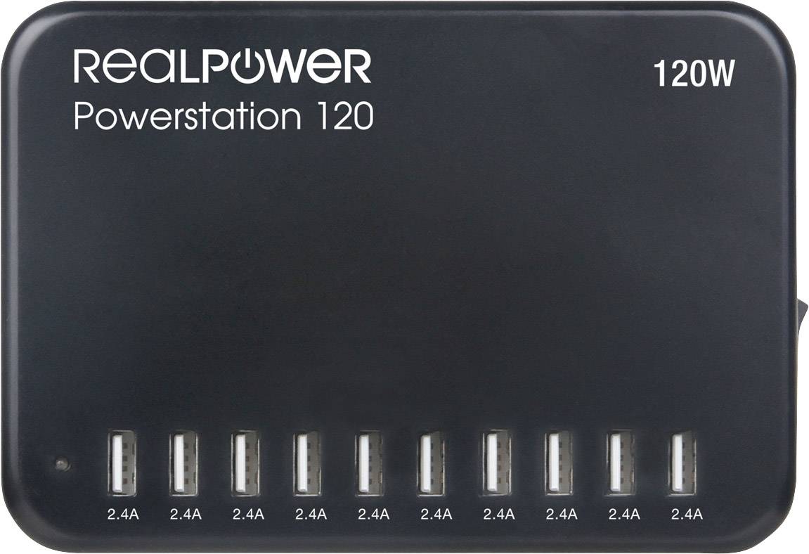 RealPower Ladestation Power Station 120 120W 10xUSB-A RealPower Ladestation Power Station 120 120W 10xUSB-A