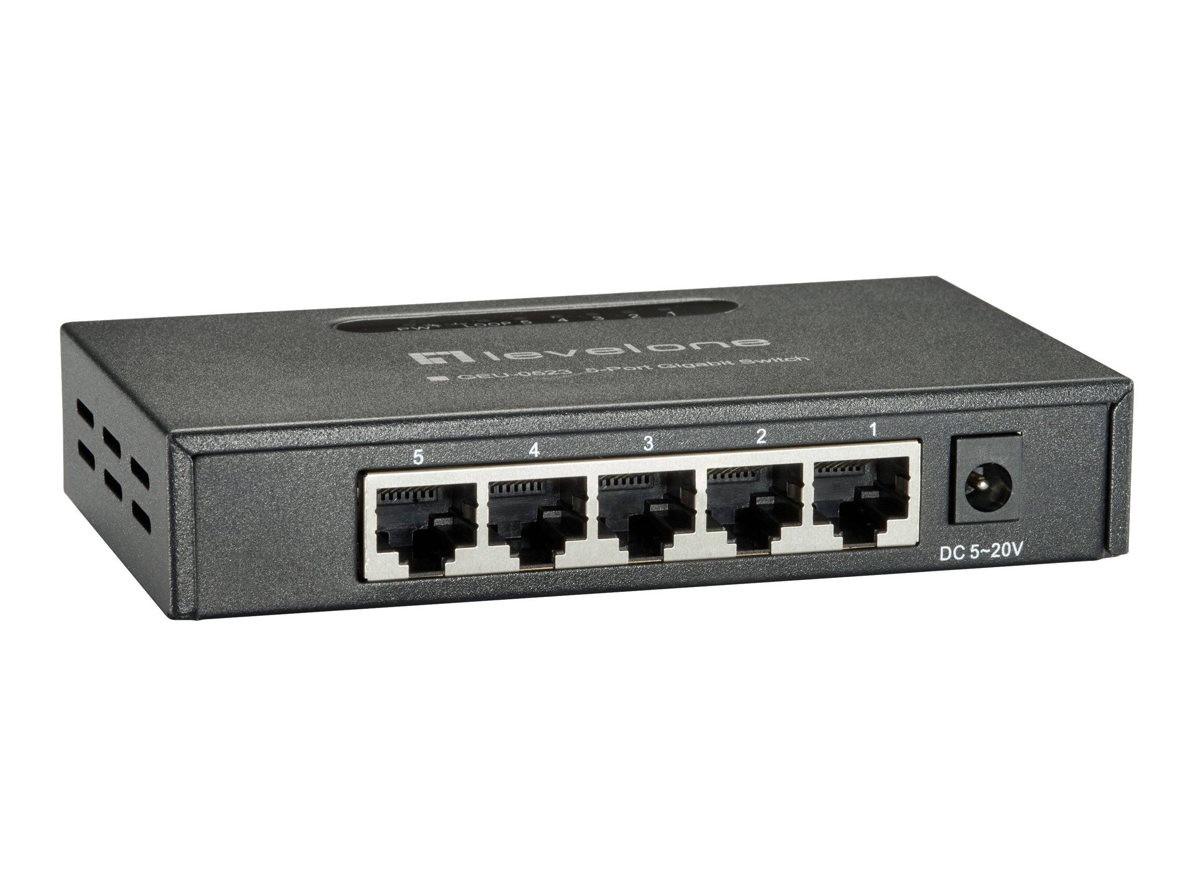 LevelOne Switch 5x GE GEU-0523 Metall - GEU-0523