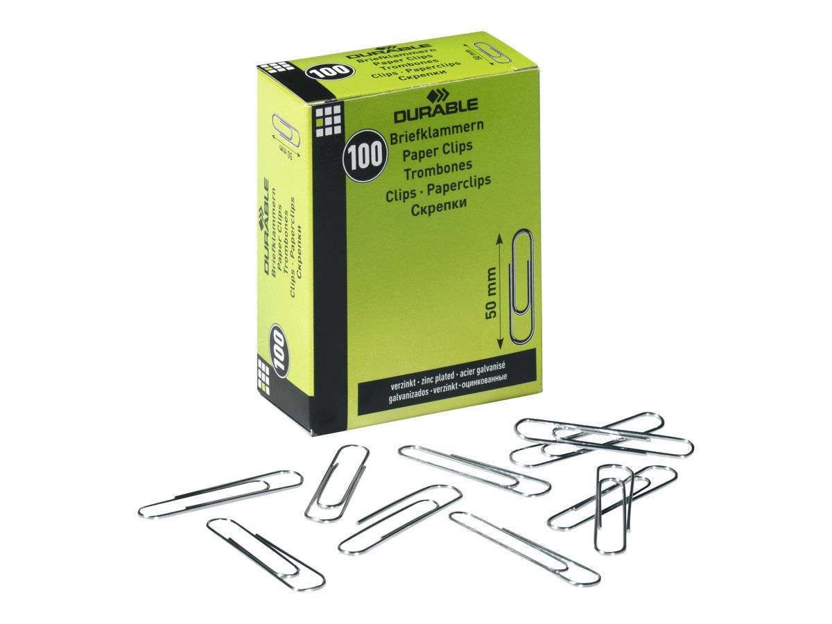 DURABLE Briefklammern 50mm verzinkt 100 Stück - 122425