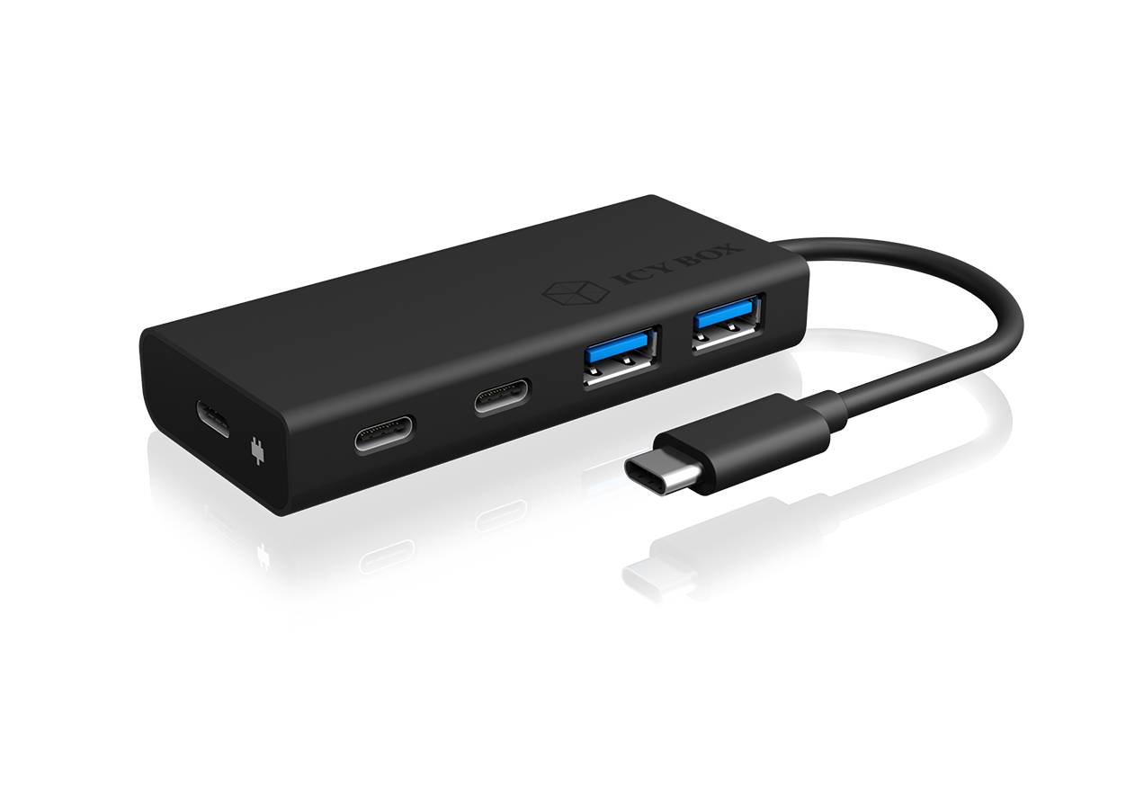 Hub  4-Port IcyBox USB 3.0 HUB Type-C zu 2xType C-> 2xType A extern retail