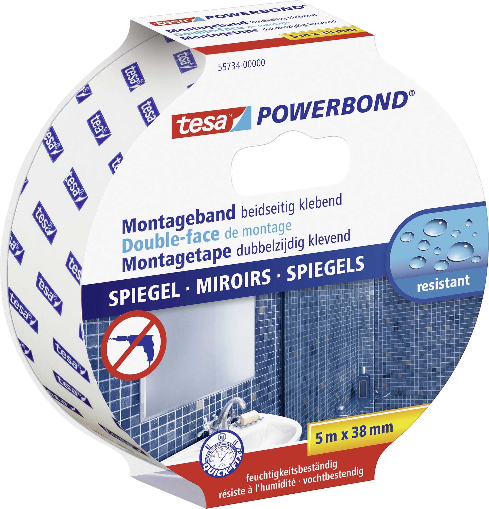 tesa Powerbond Montageband Spiegel 5m 38mm - 55734-00000-04