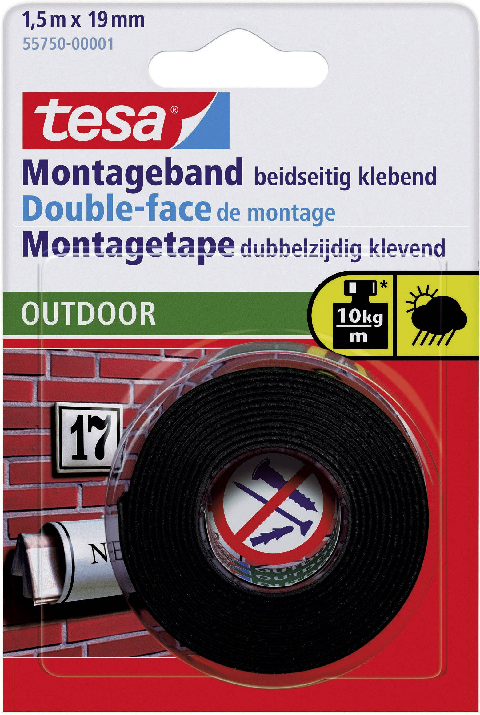 tesa Powerbond Montageband Outdoor 1,5m 19mm