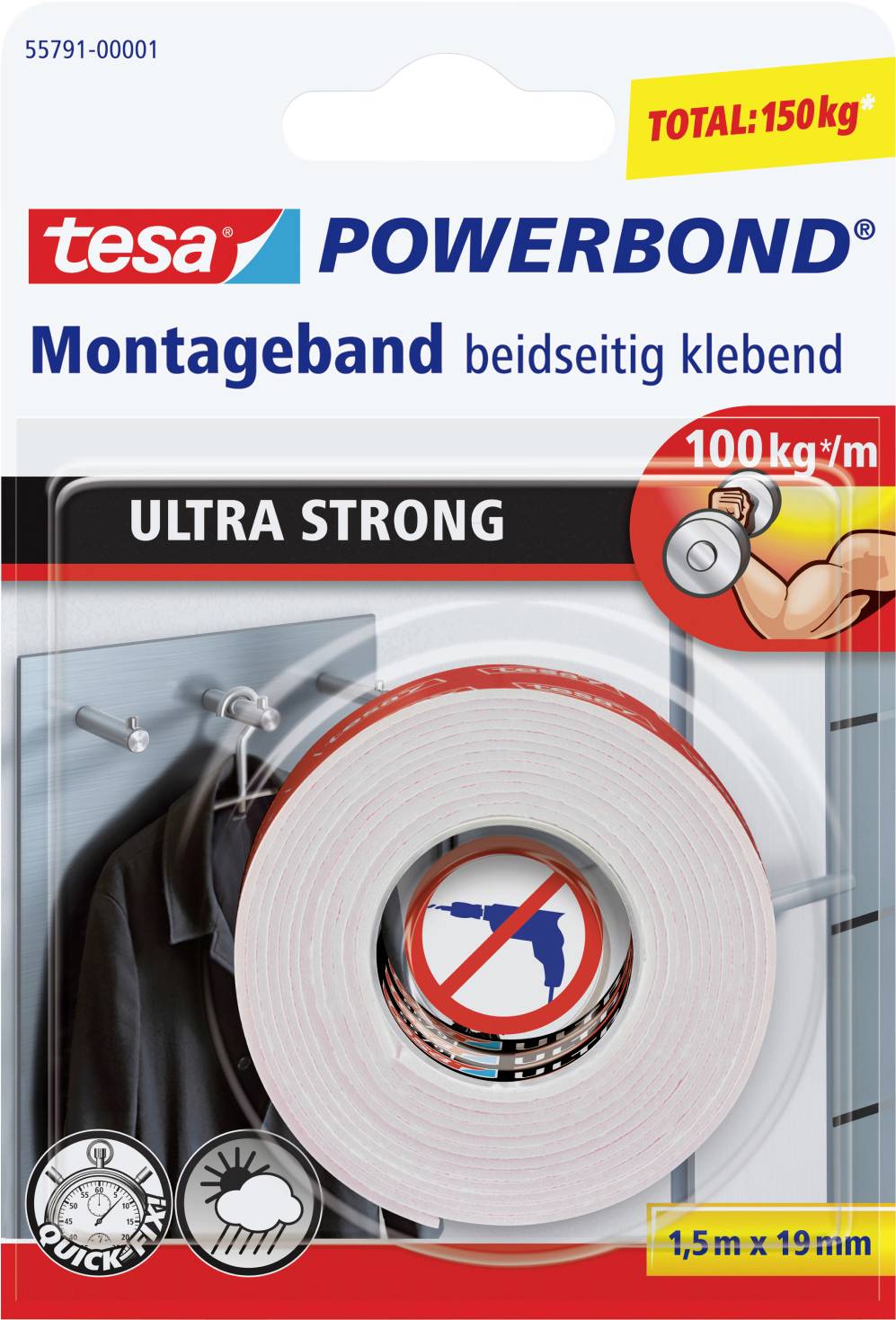 tesa Powerbond Montageband Ultra Strong 1,5m 19mm - 55791-00001-00