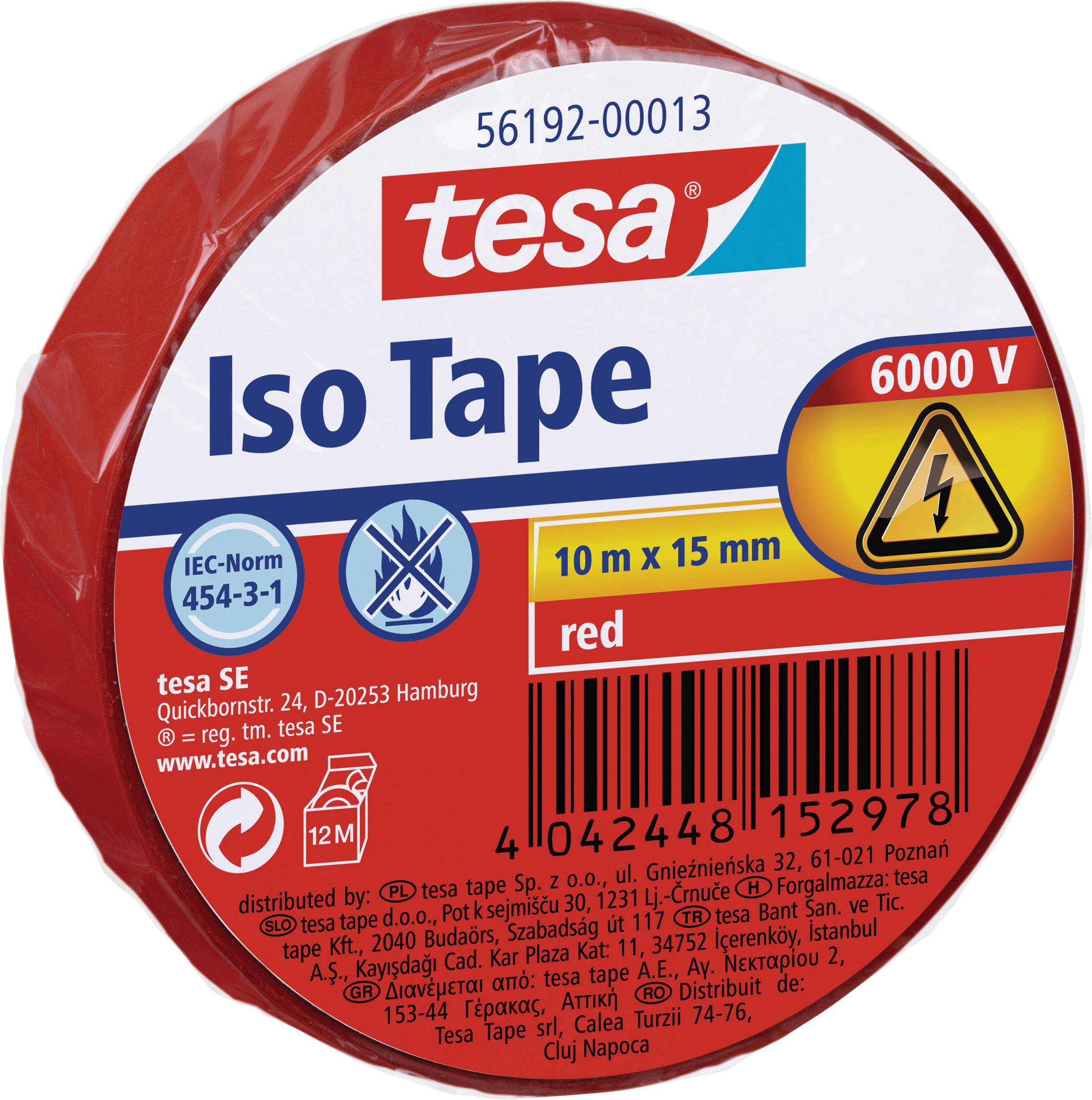 tesa Isolierband 10m 15mm rot - 56192-00013-22