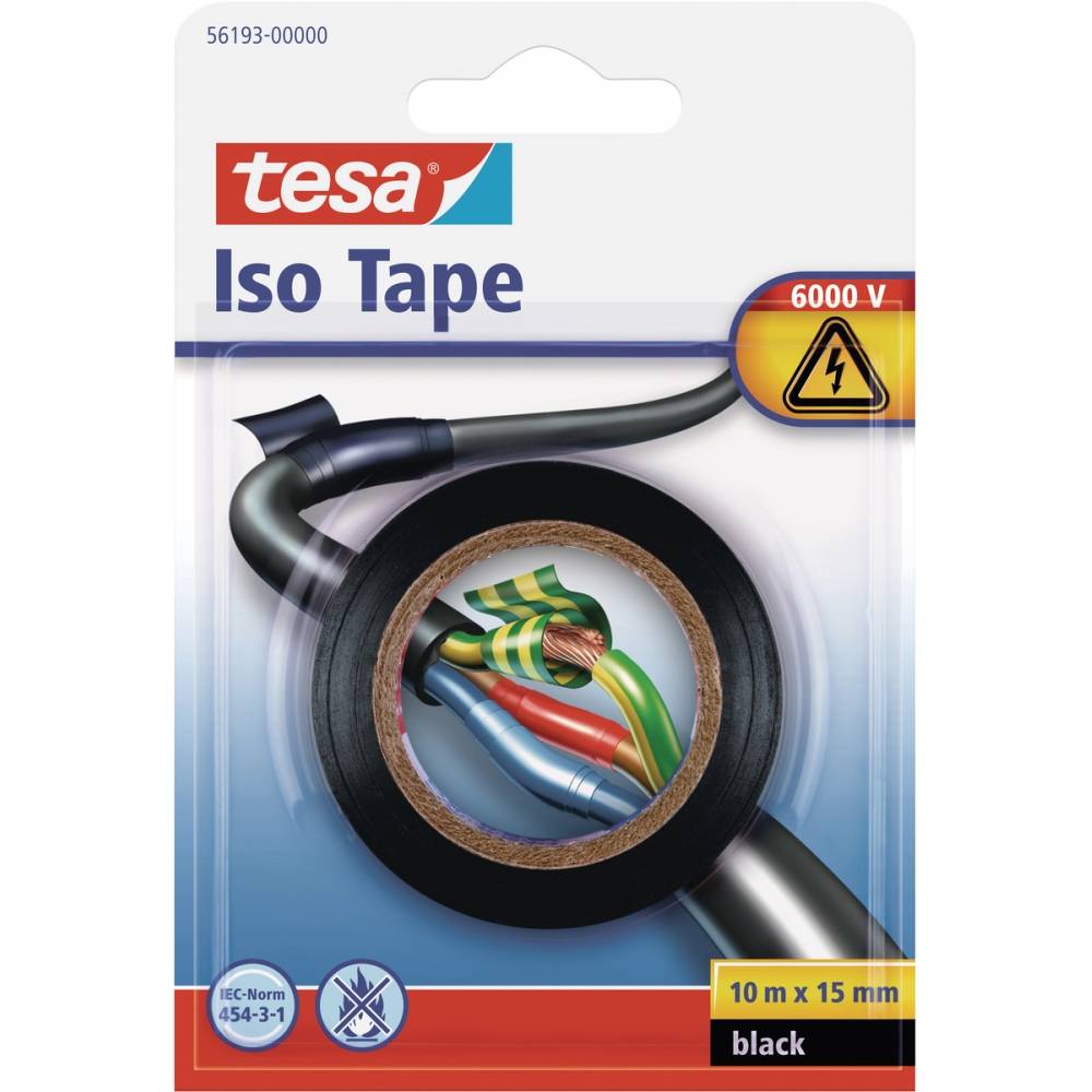tesa Isolierband 10m 15mm schwarz Blister - 56193-00000-23