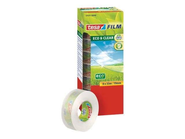 tesafilm eco&clear Rolle 33m 19mm Office Box 8St. - 57074-00000-01