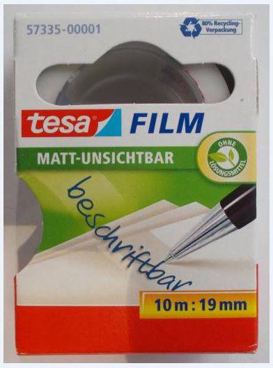 tesafilm Rolle 10m 19mm unsichtbar Hängefaltbox - 57335-00001-01